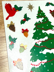 Vintage Mrs Grossman’s Large Christmas Tree Woodland Animals Sticker Sheet