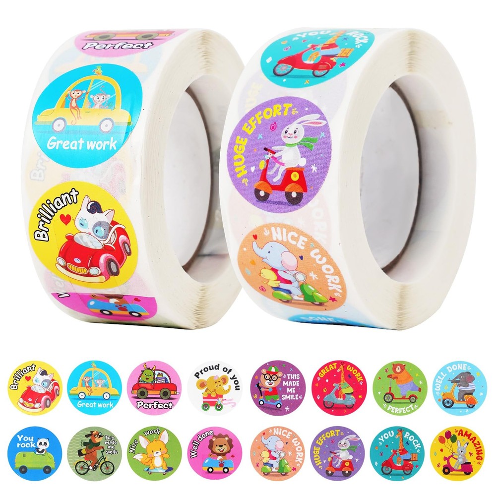1000 Pieces Stickers for Kids,Cute Cartoon Animal Reward Stickers Suitable fo…