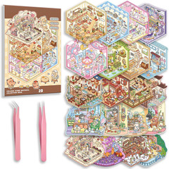 20 Sets DIY 3D Sticker Scene Collection Book for Kids and Adults