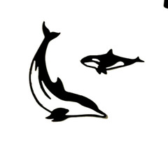 ORCA, DOLPHINS, SHARKS, & KILLER WHALES SILHOUETTE DIE CUT/ CUTS (ALL DIFFERENT)