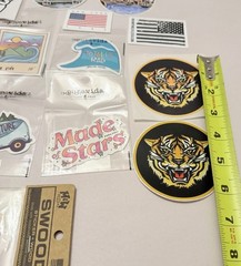 Vintage Sticker Decal Lot Rare Weiner Dog NY Boston Groovy Tiger NY Boston NH