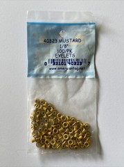 MUSTARD 1/8” ROUND METAL EYELETS(100pc)Lost Art Treasures •Fall•Autumn•Holes•