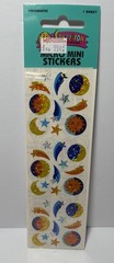 Vintage Sandylion Sun Moon Shooting Stars Celestial Stickers Prismatic 90s NEW