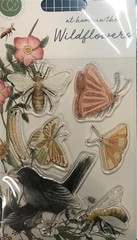 New Craft Consortium rubber Stamp BEES & BUTTERFLIES IN THE WILDFLOWERS freeUSAs