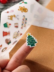 2 Rolls Cute Merry Christmas Cartoon Label Gift Box Series Stickers Decorations