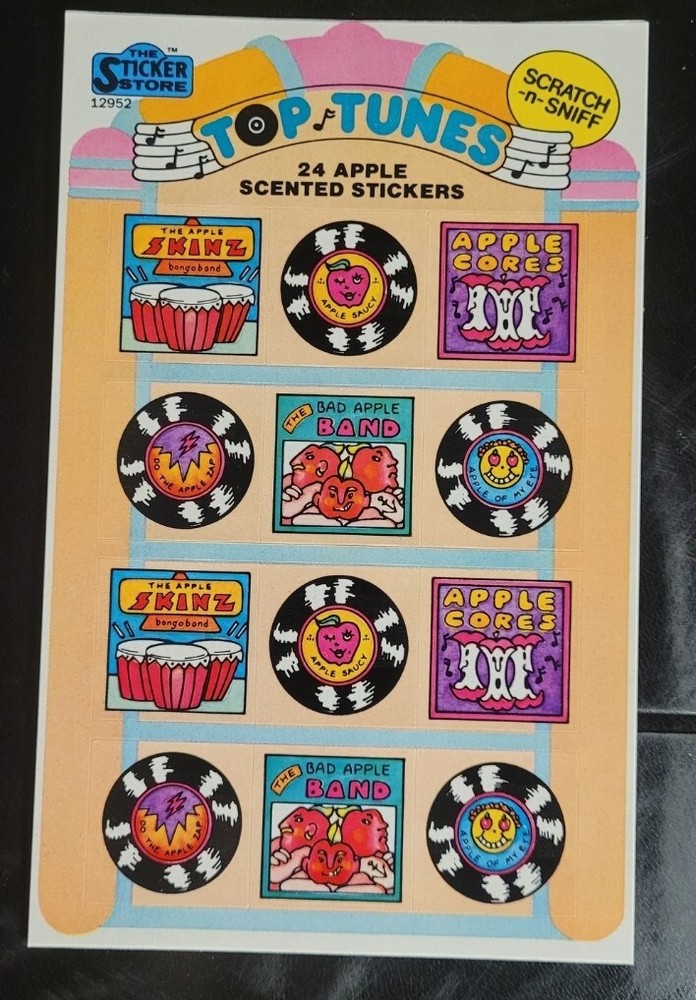 scratch and sniff stickers vintage Sticker Store Sheet Apple Scent