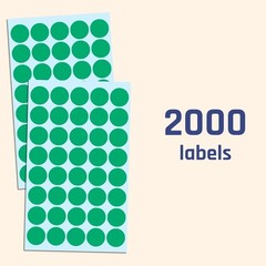 2000 Pack, 3/4″ Round Dot Stickers Circle Labels – Green