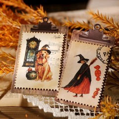 Halloween 2 Small Rub On Transfers Stickers Witch Crafts for Paper Wood Fabric