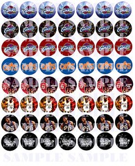 100- 1″ PRECUT Basketball Bottlecap images.