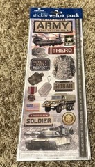 Paper House US ARMY Sticker Value Pack 2 Sheets Military Service