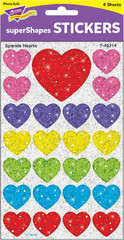 Sparkle Hearts Stickers, 100 Count