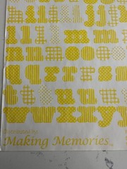 Making Memories Large Yellow Pattern Upper/Lower Case ABC/123 Scrapbooking