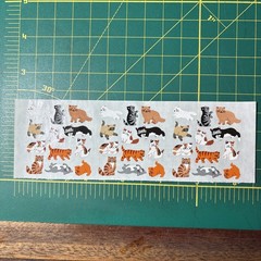 3 Squares Vintage Sandylion Stickers Playful Cats Kittens Sleeping
