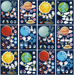 24 Sheets 8.27»×5.9» Make Your Own Stickers for Kids Toddlers, Make a Face Sti