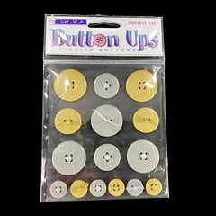 8 pks Sticko Button Photo Safe Adhesive GOLD & SILVER Buttons Scrapbook Stickers