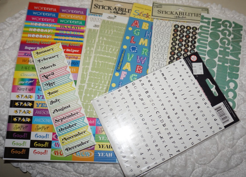 Alphabet Stickers Galore and One Sheet of Sayings in a Variety of Sizes & Colors