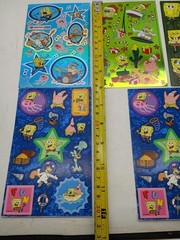 Vintage 2002 Sandylion Mylar Sticker Sheet LOT B SpongeBob SquarePants Patrick