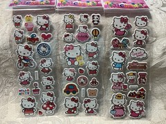 Retro Vintage Look Hello Kitty 3D Puffy Stickers 3 sets