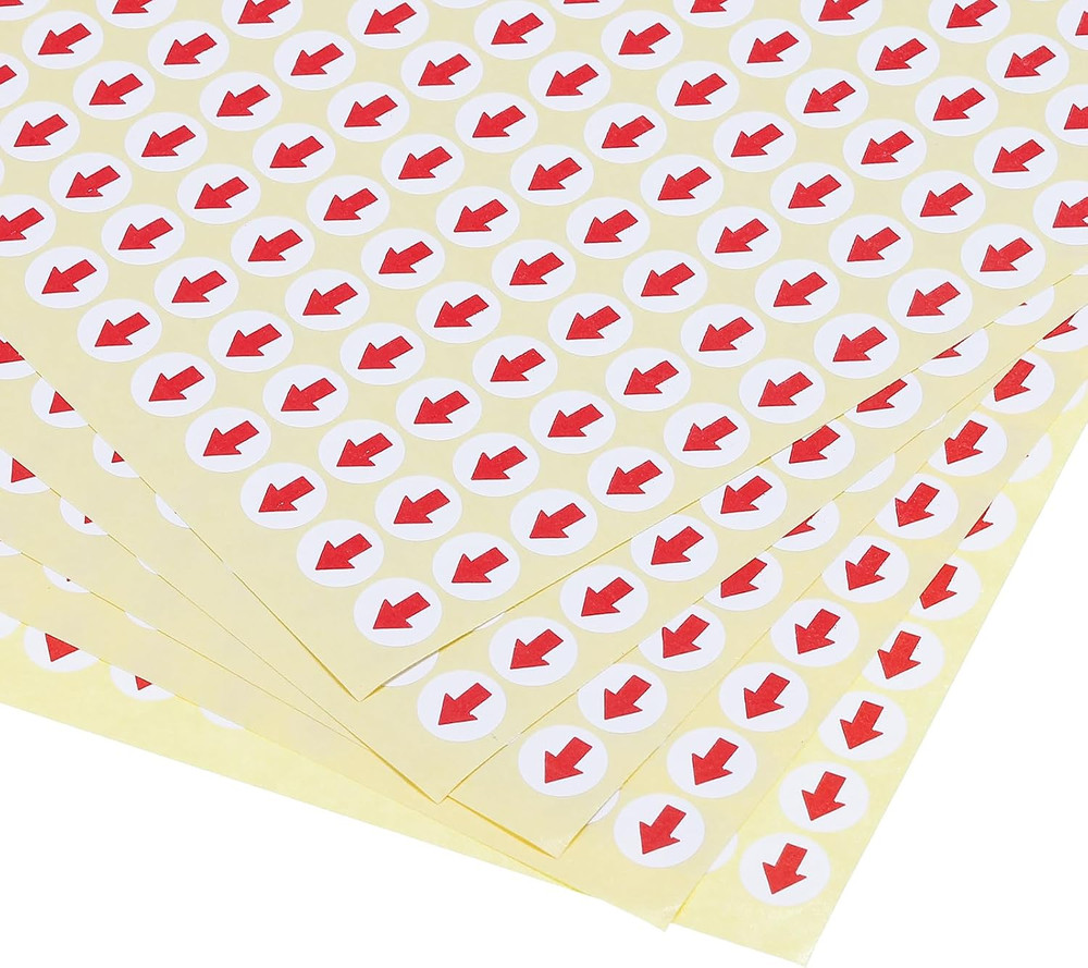 Small Arrow Stickers 0.4″ Dia, 15 Sheet Self Adhesive round Product Inspection D