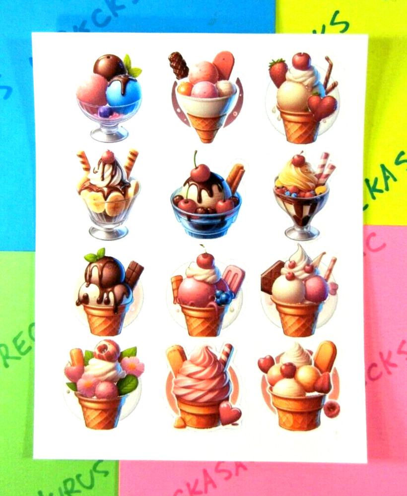 Ice Cream Sweet Treats Stickers Sheet