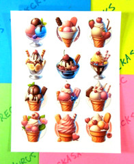 Ice Cream Sweet Treats Stickers Sheet