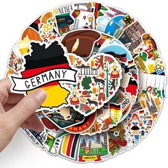 50 PCS Germany Travel World Stickers City Landmark Vacation Waterproof Vinyl