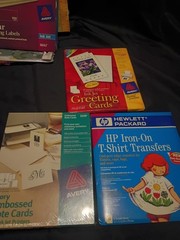 Scrapbook & Card Lot Rub-ons, Stickers, Printer Paper, Scissors, Paper Crimper