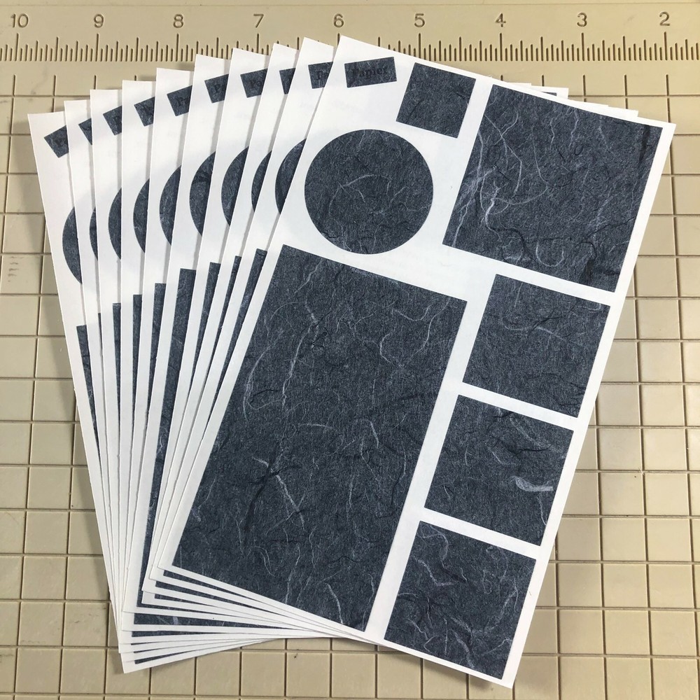 10 Mrs Grossmans Papier Blocks Slate Stickers Homemade Paper Rustic Dark Grey