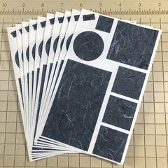 10 Mrs Grossmans Papier Blocks Slate Stickers Homemade Paper Rustic Dark Grey