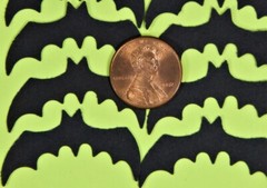 100 Bat Die Cut Punchies, 5 Different Bats 20 Each, HEAVYWEIGHT Cardstock