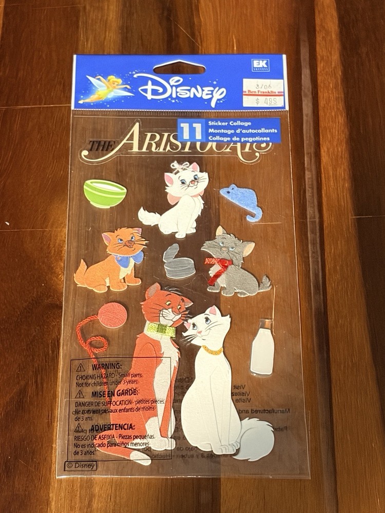 Disney Aristocats Jolees Scrapbook Stickers Large (Marie) HTF