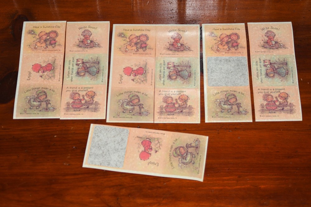 Vintage 1977 Stickers Hallmark Seals Mary Hamilton Sweet Girls Pen Pals Loose