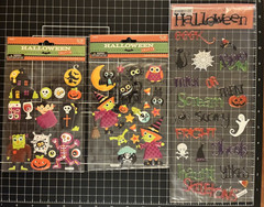 Hobby Lobby HALLOWEEN CRAFTS Wooden Words & Puffy Stickers LOT of 6