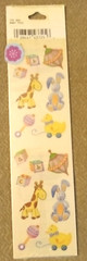 Vintage Francis Meyer Stickers Baby Toys Rattle Duck Giraffe Bunny Scrapbook NIP