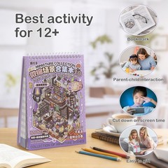 Dizdkizd 3D Sticker Book Adults Kids Purple Scene