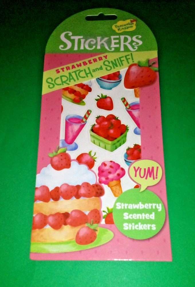 Peaceable Kingdom Sticker Sheet Strawberry Scented Scratch & Sniff Scrapbooking