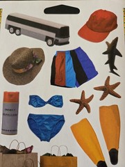 Fishers Vacation and Travel Scrapbook Sticker Beach, Camping, Summer, Shopping