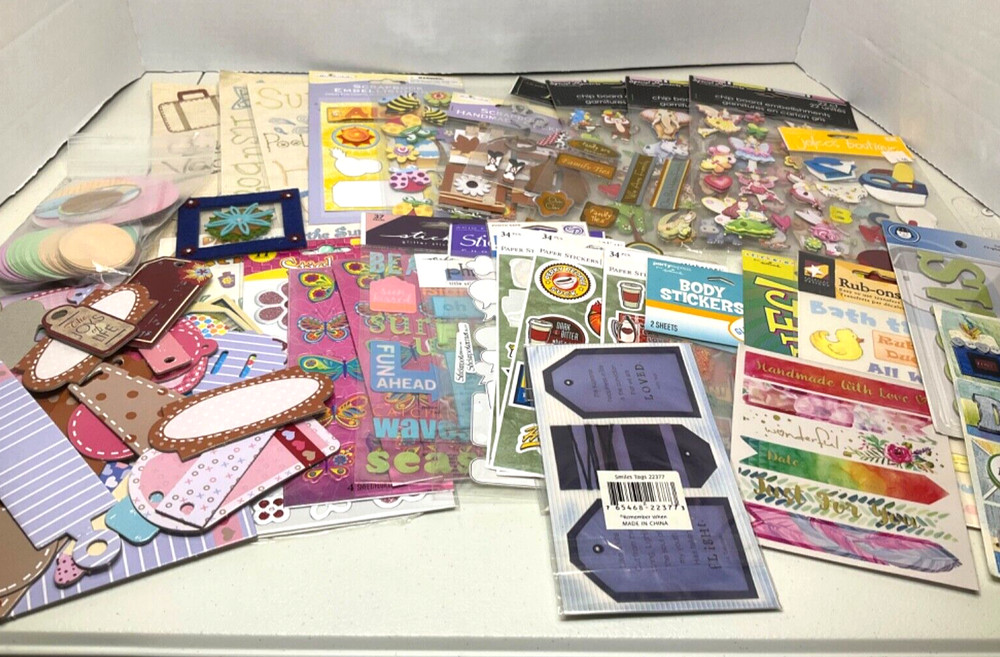 Scrapbooking Embellishments Stick-Ons, Rub-Ons, Stickers Big Variety Lot 100+