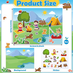 24 Mini Sticker Scenes for Summer Camp Adventure Educational Activities