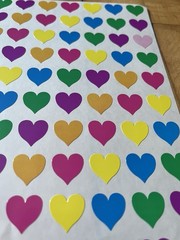 Vtg Mini Heart Stickers, Multi Colored, 1990s, Valentines, Love, Retro, Rare