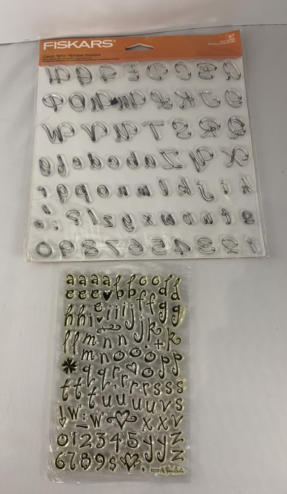 Fiskars Alphabet Letters and Numbers Stickers 2 Sets New Sealed Free Shipping