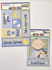 Set of 2 Pebbles Inc Baby Boy Cardstock Stickers Our Baby Boy #2 Sampler SnipIts