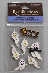 New Recollections scrapbook stickers Halloween cute ghosts BOO! rhinestones