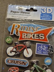 Riding Bikes 3D scrapbook stickers Paper House STDM-0155