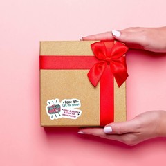 Pink Camera Stickers, 3×5 inch, 500 pcs for Retail & Gifts