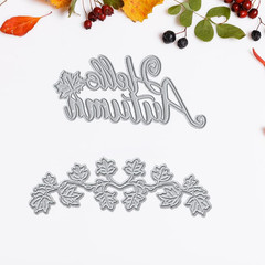 2Pcs Fall Die Cuts for Card Making and Scrapbooking, Hello Autumn Words Cutting