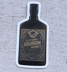 Bourbon Whiskey Drink Alcohol Glass Bottle Brown Sticker 1 Pc