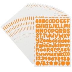 20 Sheets Letter Stickers, Vinyl Letter Number Stickers, Orange