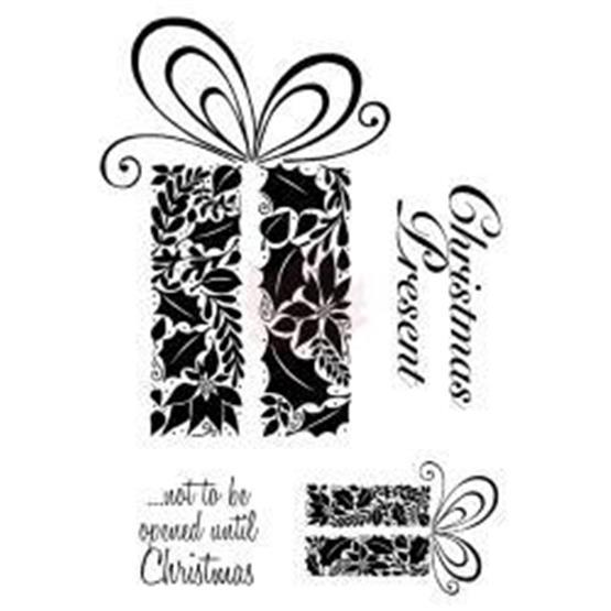 Woodware Craft Clear Stamp DECORATIVE PRESENT Scrapbooking