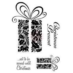 Woodware Craft Clear Stamp DECORATIVE PRESENT Scrapbooking